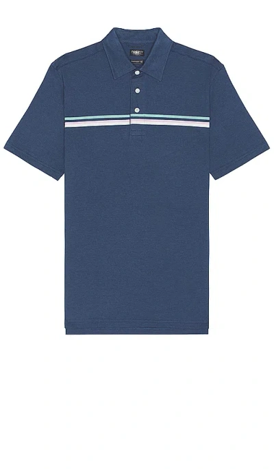 Faherty Movement&trade; Short-sleeve Pique Polo Shirt In Navy Depere Stripe