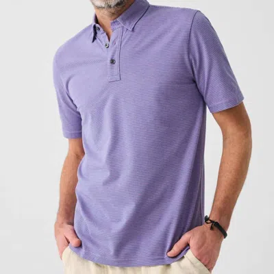 Faherty Short Sleeve Movement Pique Polo In Purple