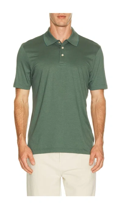 Faherty Short Sleeve Movement Pique Polo In Spruce Point