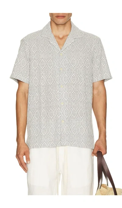 Faherty Short Sleeve Oasis Camp Shirt In Gray
