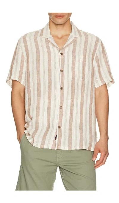 Faherty Short Sleeve Palma Linen Camp Shirt In Multi