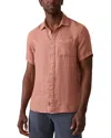 Faherty Short Sleeve Palma Linen Shirt In Pink