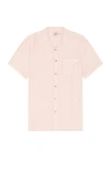 Faherty Short-sleeve Palma Linen Shirt In Pink