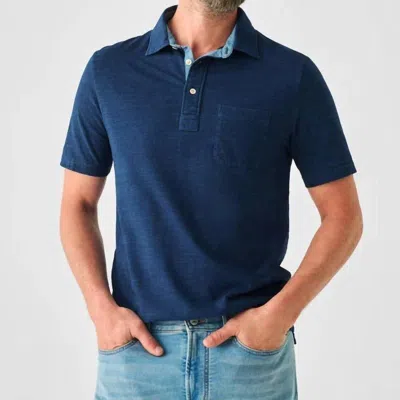Faherty Short-sleeve Indigo Polo Shirt In Blue