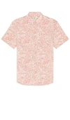 Faherty Short-sleeve Stretch Playa Shirt In Coral