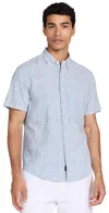 Faherty Short Sleeve Stretch Playa Shirt South Pacific Geo In Sky Blue Frond