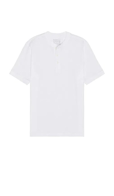 Faherty Short Sleeve Sunwashed Henley In White