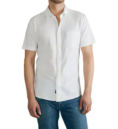 Faherty Short-sleeve Sunwashed Knit Shirt In White