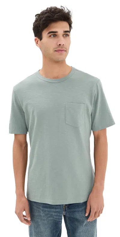 Faherty Short Sleeve Sunwashed Pocket Tee Sage Creek