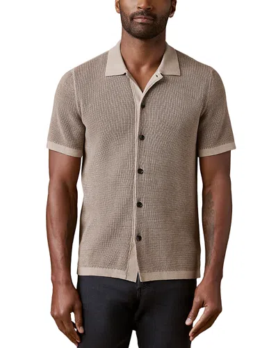 Faherty Short Sleeve Sunwashed Sweater Shirt In Brown