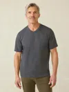 Faherty Short-sleeve Sunwashed V-neck T-shirt In Graphite