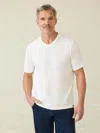 Faherty Short-sleeve Sunwashed V-neck T-shirt In White