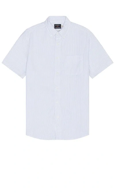 Faherty Short Sleeve Supima Oxford Shirt In 经典条纹款