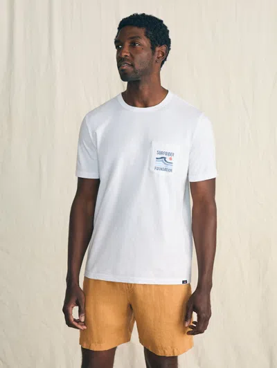 Faherty Short-sleeve Surfrider Sunwashed Pocket T-shirt In White