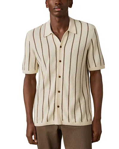 Faherty Short Sleeve Sweater Shirt In White