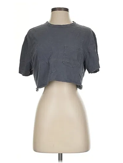 Pre-owned Faherty Short Sleeve Turtleneck In Gray