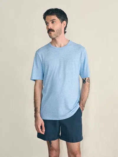 Faherty Short-sleeve Vintage Chambray T-shirt In Delta Blue Heather