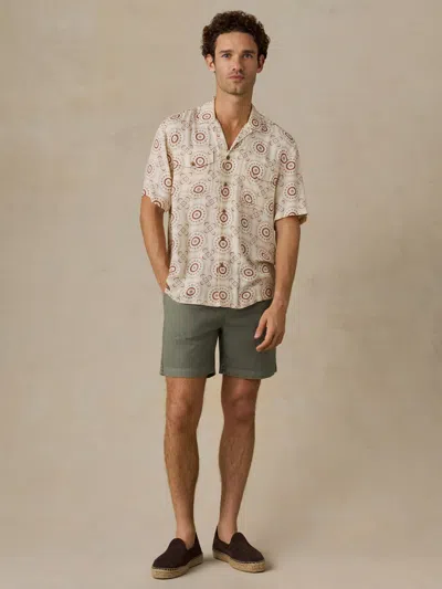 Faherty Short-sleeve Bali Camp Shirt In Neutral