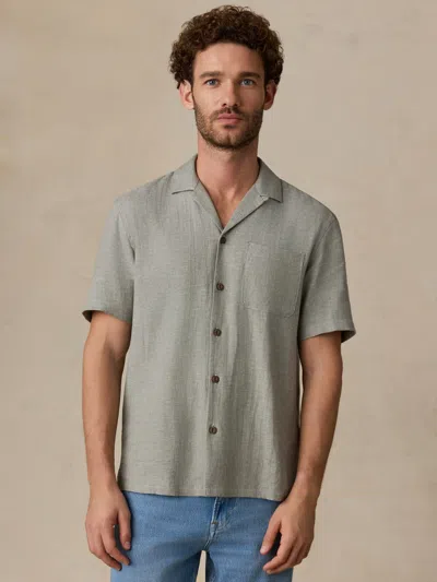Faherty Short-sleeve Breeze Camp Shirt In Gray