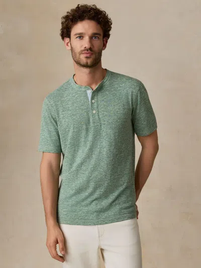 Faherty Short-sleeve Breeze Henley T-shirt In Green