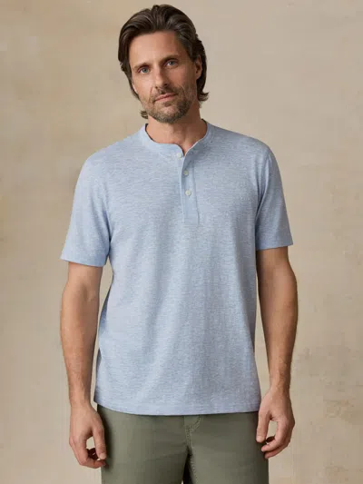 Faherty Short-sleeve Breeze Henley T-shirt In Blue