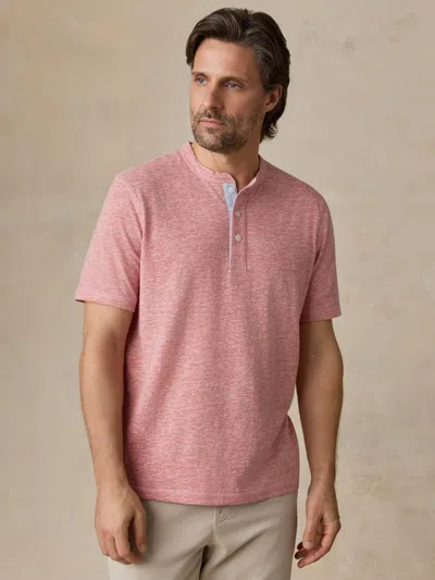 Faherty Short-sleeve Breeze Henley T-shirt In Pink