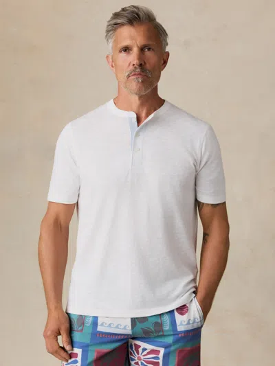Faherty Short-sleeve Breeze Henley T-shirt In White