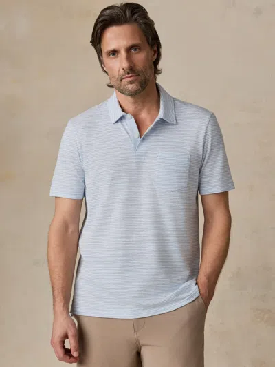Faherty Short-sleeve Breeze Polo Shirt In Blue
