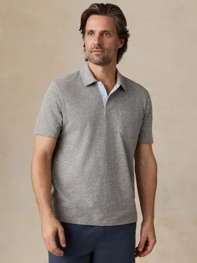 Faherty Short-sleeve Breeze Polo Shirt In Gray