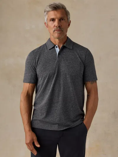 Faherty Short-sleeve Breeze Polo Shirt In Gray