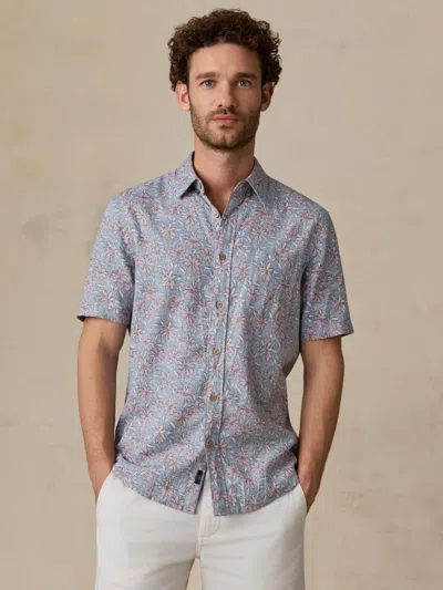Faherty Short-sleeve Breeze Shirt In Blue
