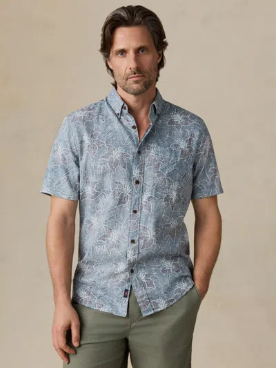 Faherty Short-sleeve Breeze Shirt In Blue