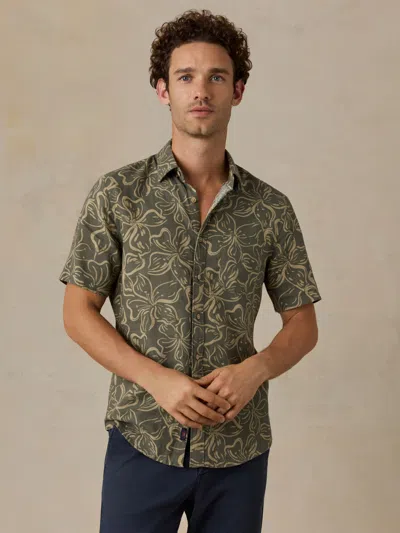 Faherty Short-sleeve Breeze Shirt In Green