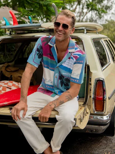 Faherty Short-sleeve Cabana Towel Terry Shirt In Multi