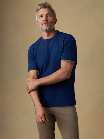 Faherty Short-sleeve Indigo Pocket T-shirt In Blue