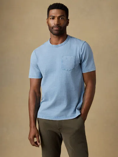 Faherty Short-sleeve Indigo Pocket T-shirt In Blue