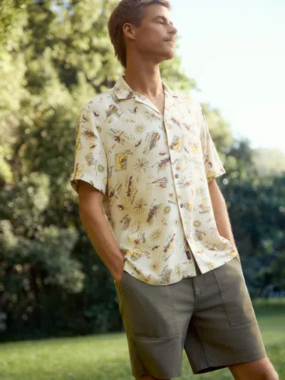 Faherty Kona Camp Graphic-print Short-sleeve Shirt In Neutral