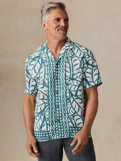 Faherty Short-sleeve Linen Camp Shirt In Neutral