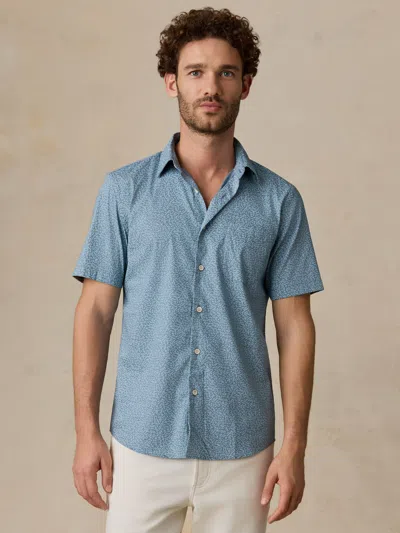 Faherty Short-sleeve Movement&trade; Monterey Shirt In Blue