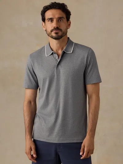 Faherty Short-sleeve Movement&trade; Pique Polo Shirt In Gray