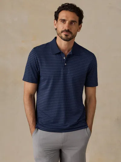 Faherty Short-sleeve Movement&trade; Pique Polo Shirt In Blue