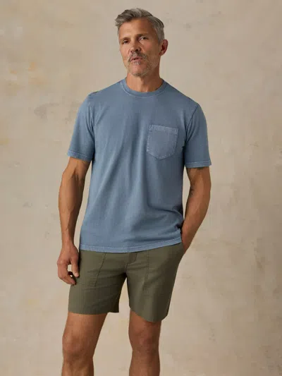 Faherty Short-sleeve Recycled Cotton T-shirt In Blue