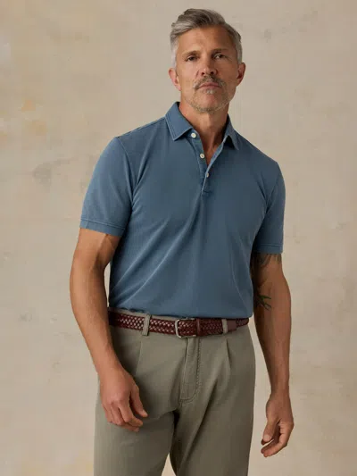 Faherty Short-sleeve Sunwashed Pique Polo Shirt In Blue