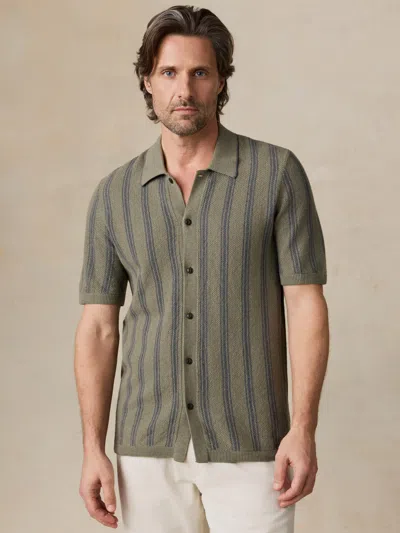 Faherty Short-sleeve Sweater Shirt In Green