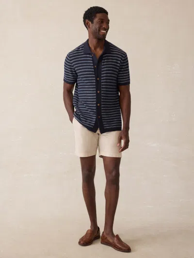 Faherty Short-sleeve Sweater Shirt (tall) In Blue