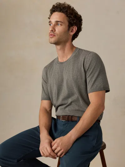 Faherty Short-sleeve Sweater Tee In Gray