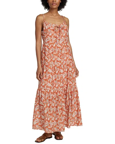 Faherty Silk-blend Sun Chaser Maxi Dress In Red