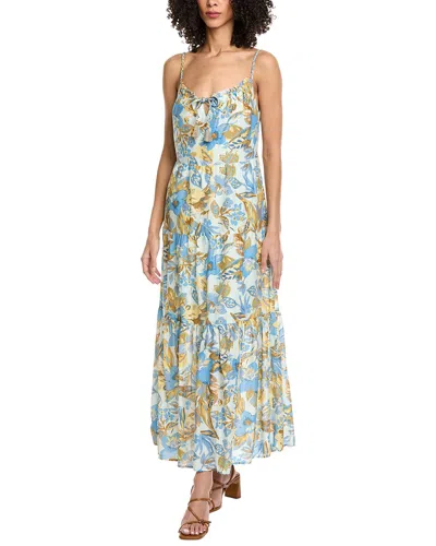 Faherty Silk-blend Sun Chaser Maxi Dress In Blue