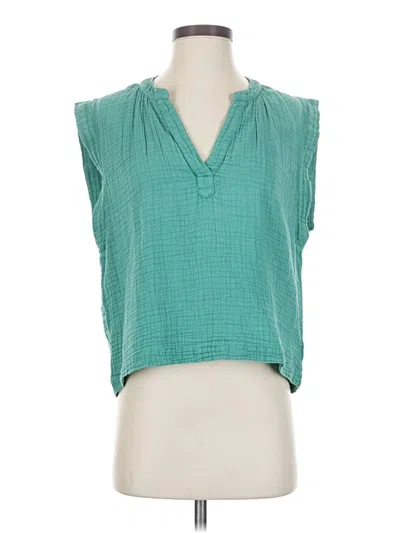 Pre-owned Faherty Sleeveless Blouse In Blue