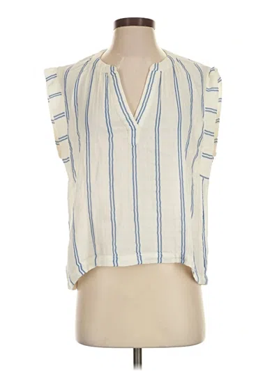 Pre-owned Faherty Sleeveless Blouse In Ivory